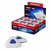 Ластик с пластиковым держателем ErichKrause® SmartWay® Mini Triangle (в пакете с европодвесом) (в коробке по 36 шт.)